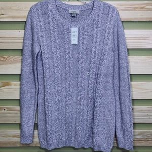 Lavender/white marled sweater
